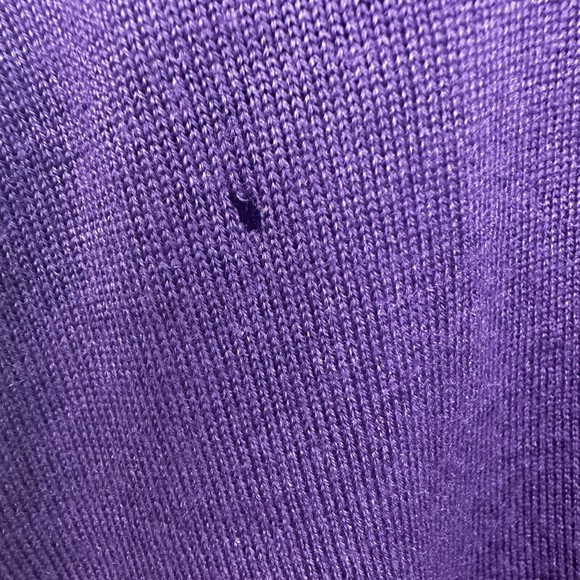 Lida Baday Italy Sweater Cardigan Set XL Designer Wool Silk Cashmere Purple Flaw - Picture 12 of 16